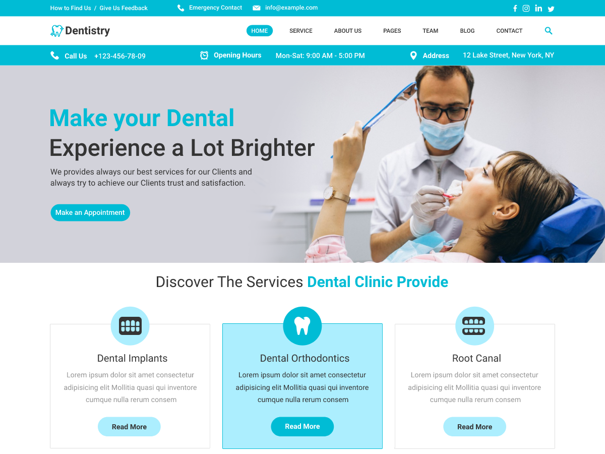 Dentistry Clinic theme screenshot