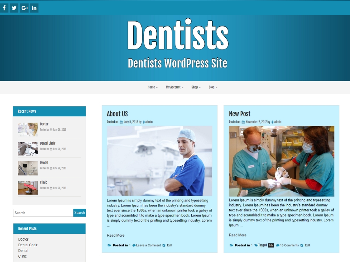 Dentists theme screenshot