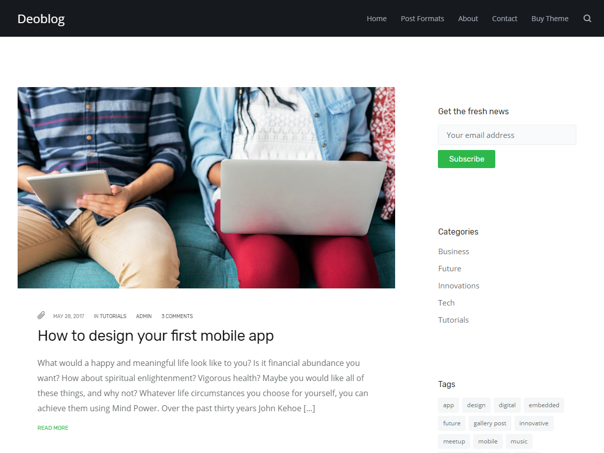 Deoblog Lite theme screenshot