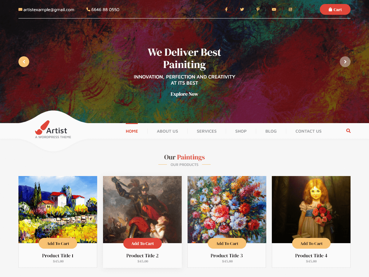 Designer Artist theme screenshot