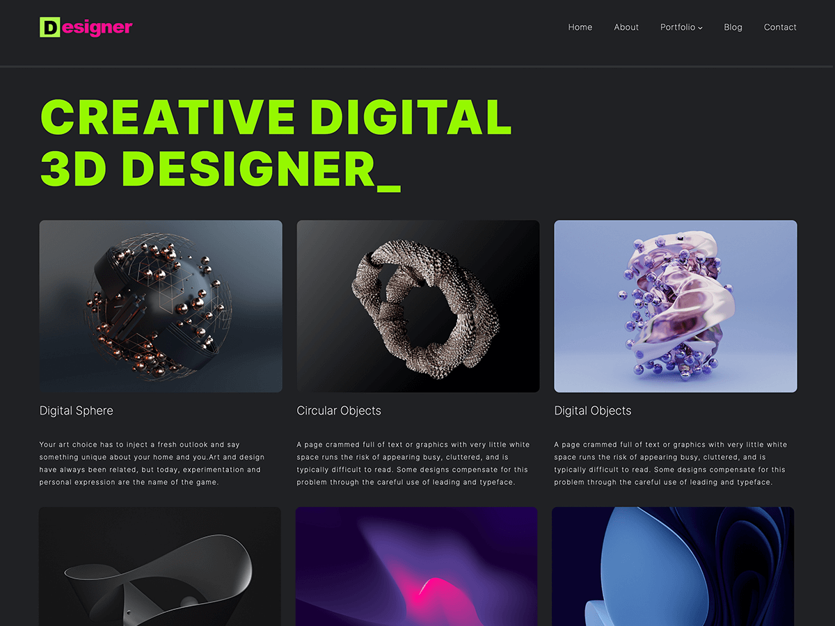 Designer Blocks theme screenshot
