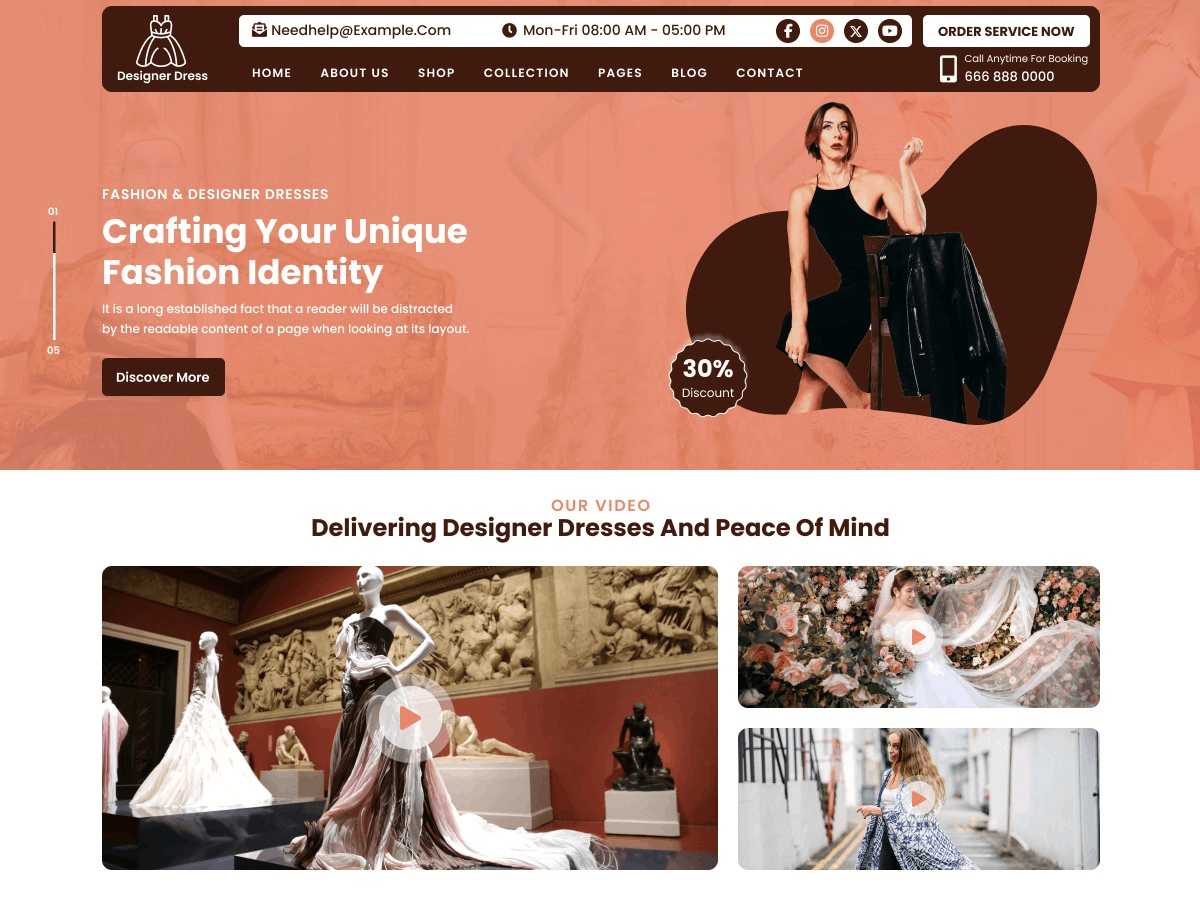 Designer Dresses theme screenshot