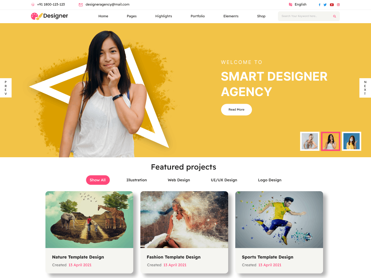 Designer Services theme screenshot