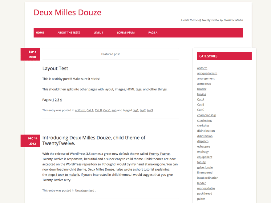 Deux Milles Douze theme screenshot