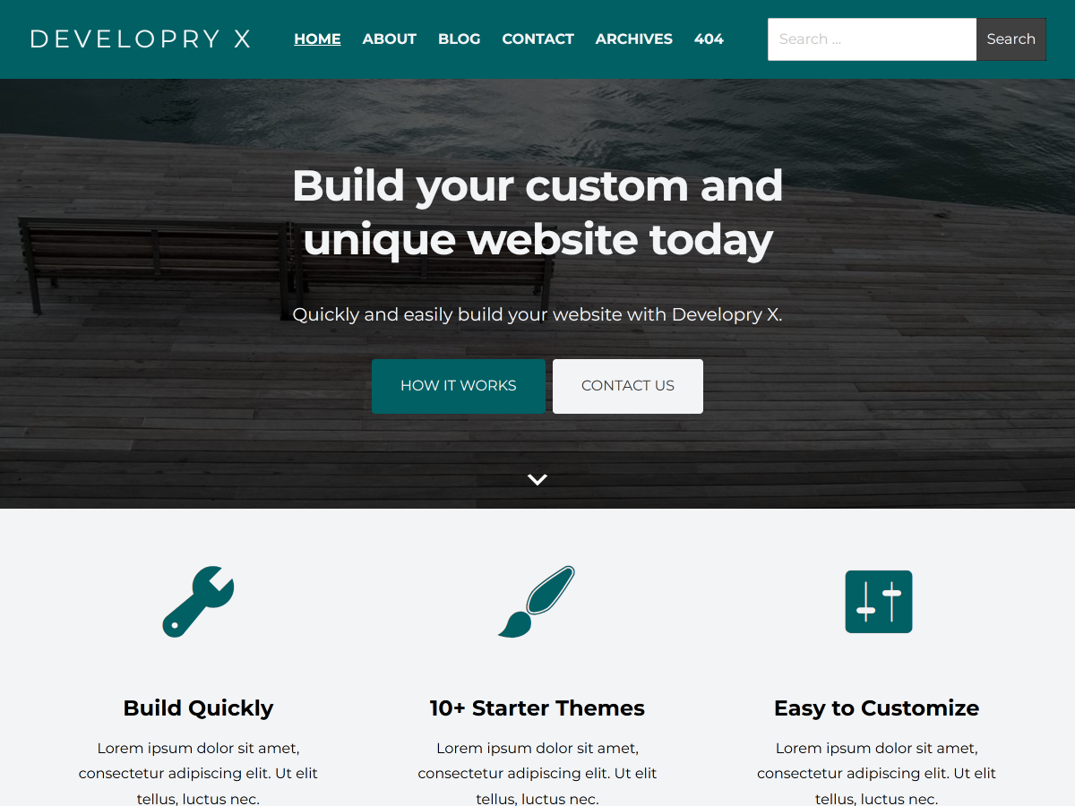 Developry X theme screenshot
