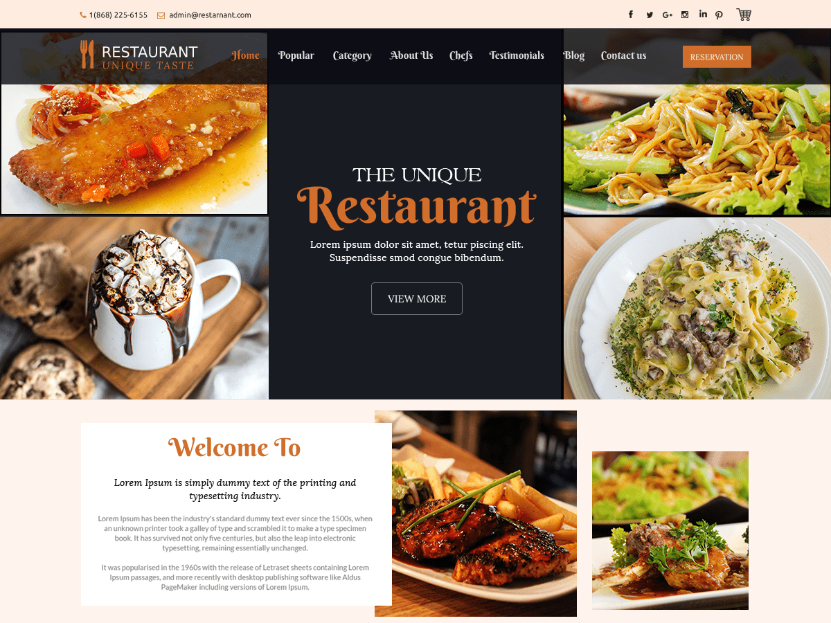 Digi Restaurant theme screenshot