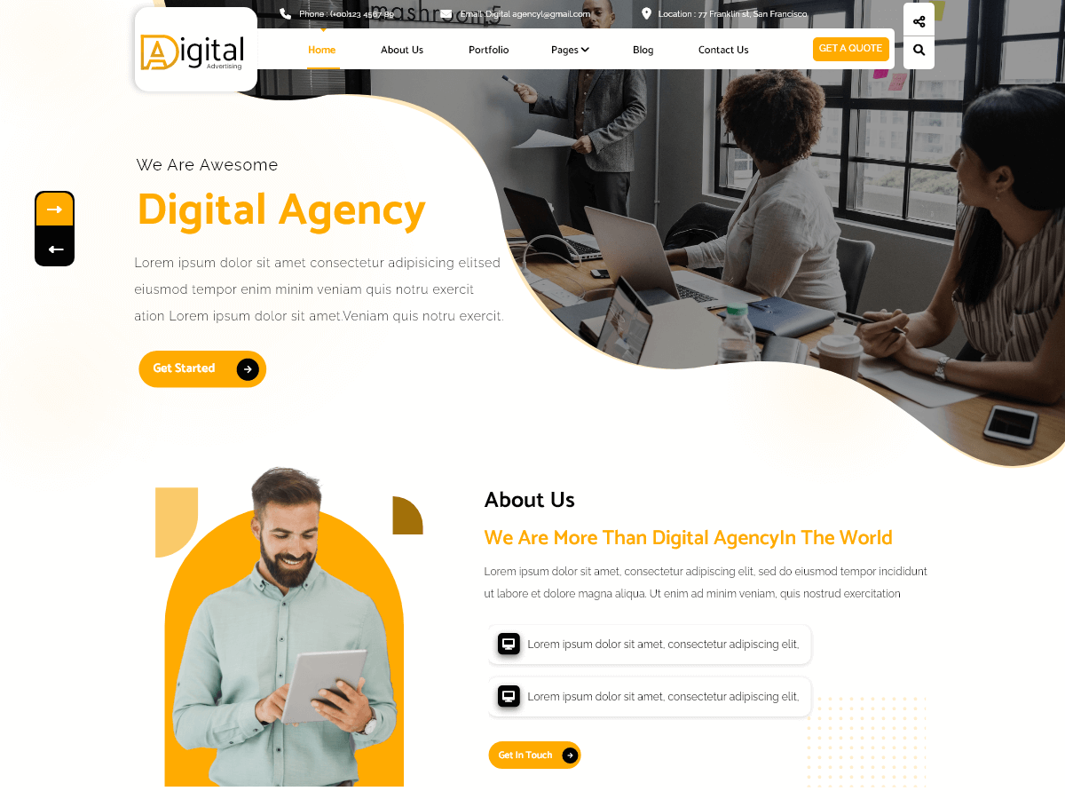 Digital Advertising theme screenshot