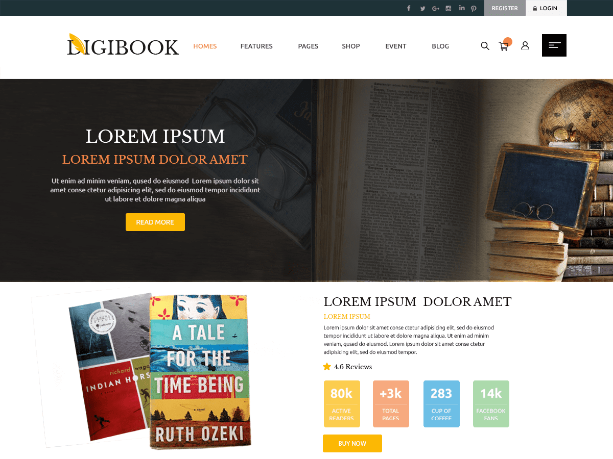 Digital Books theme screenshot