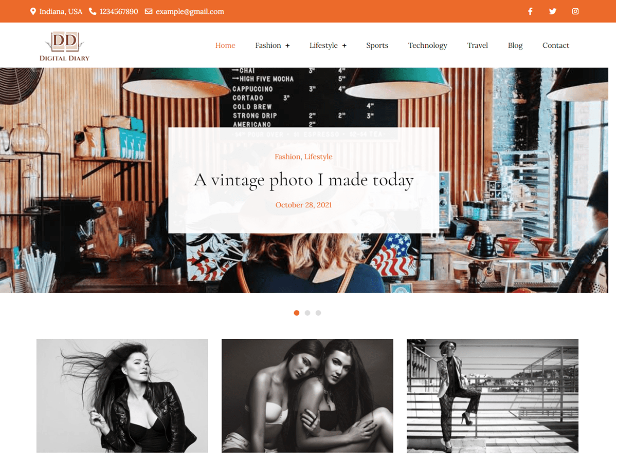 Digital Diary theme screenshot