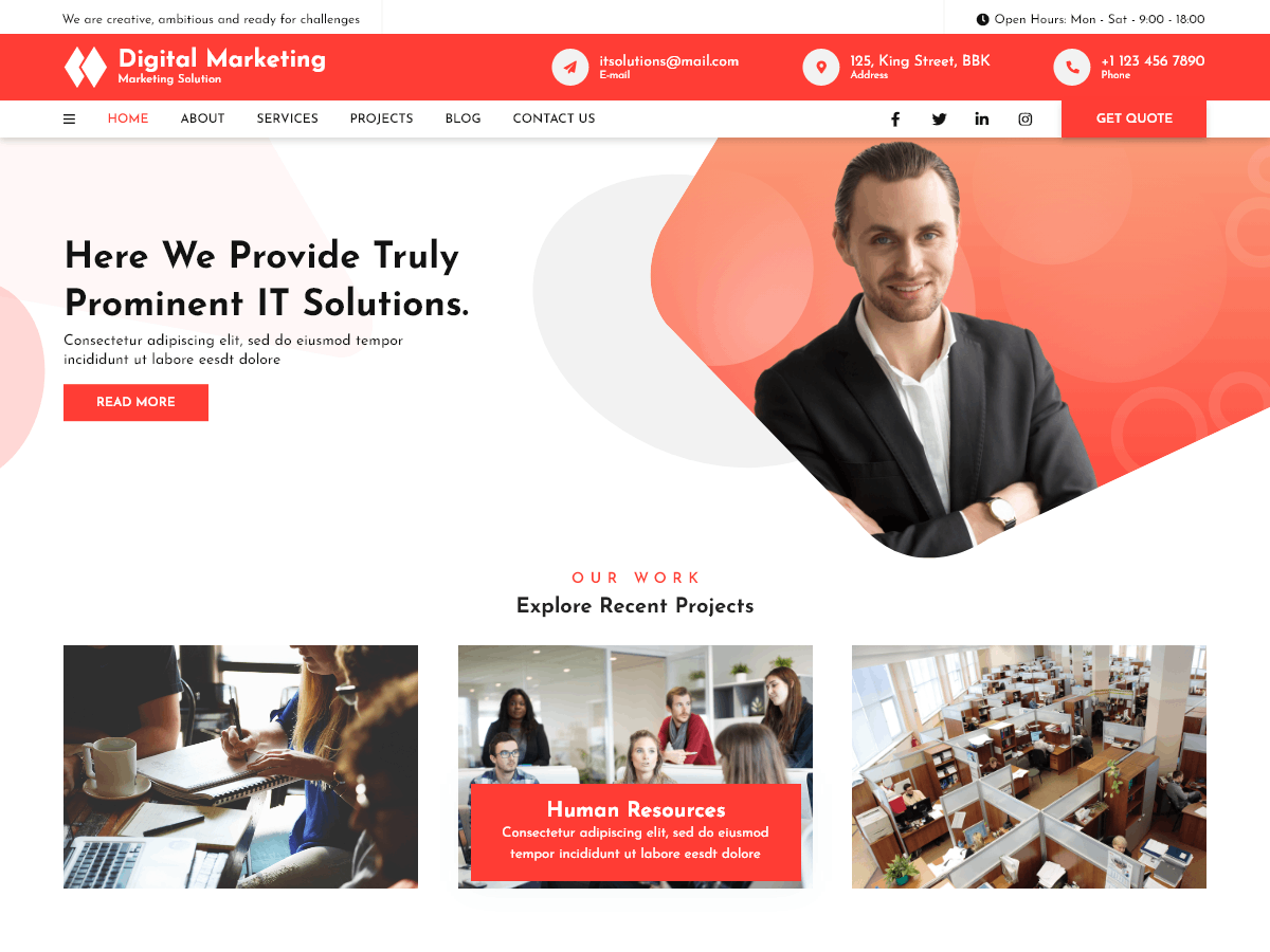 Digital Marketing Elementor theme screenshot