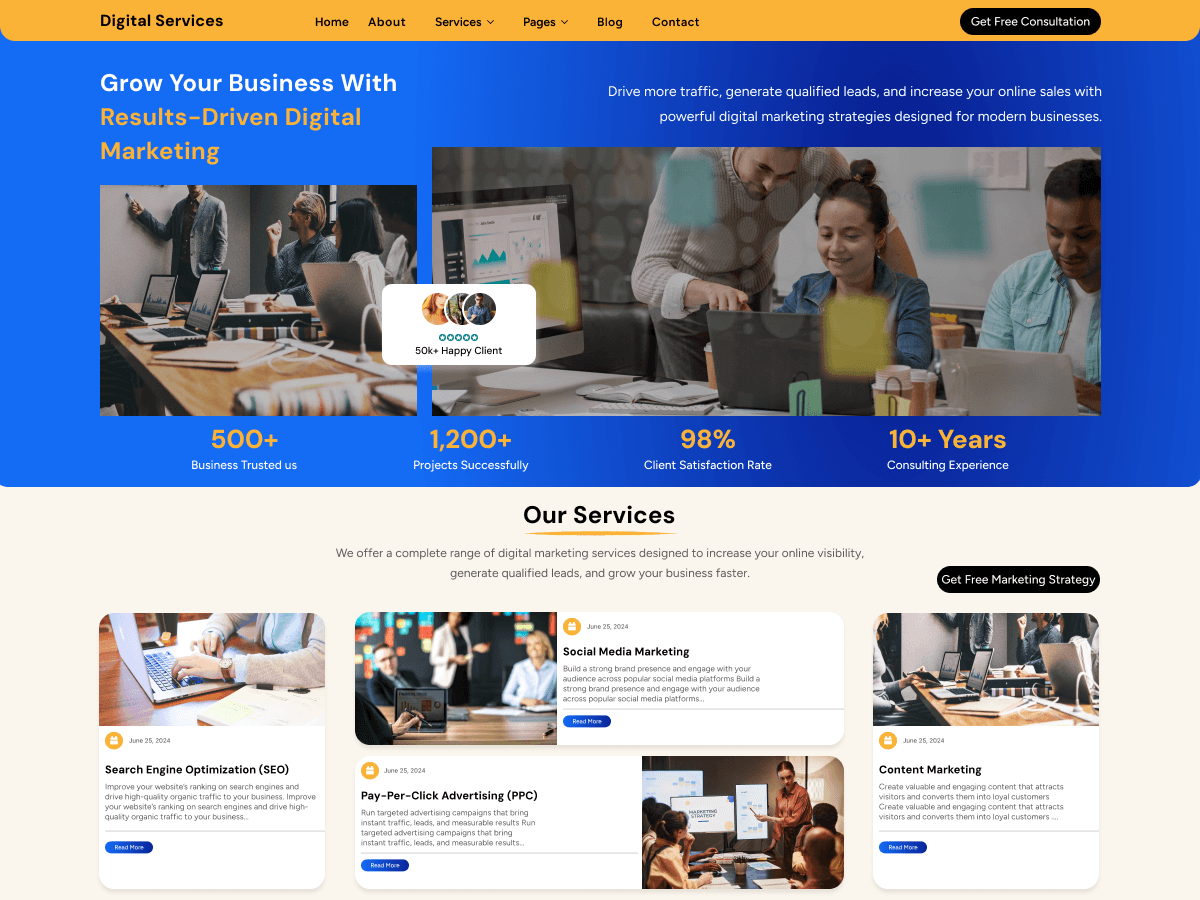 Digital Services Company theme screenshot