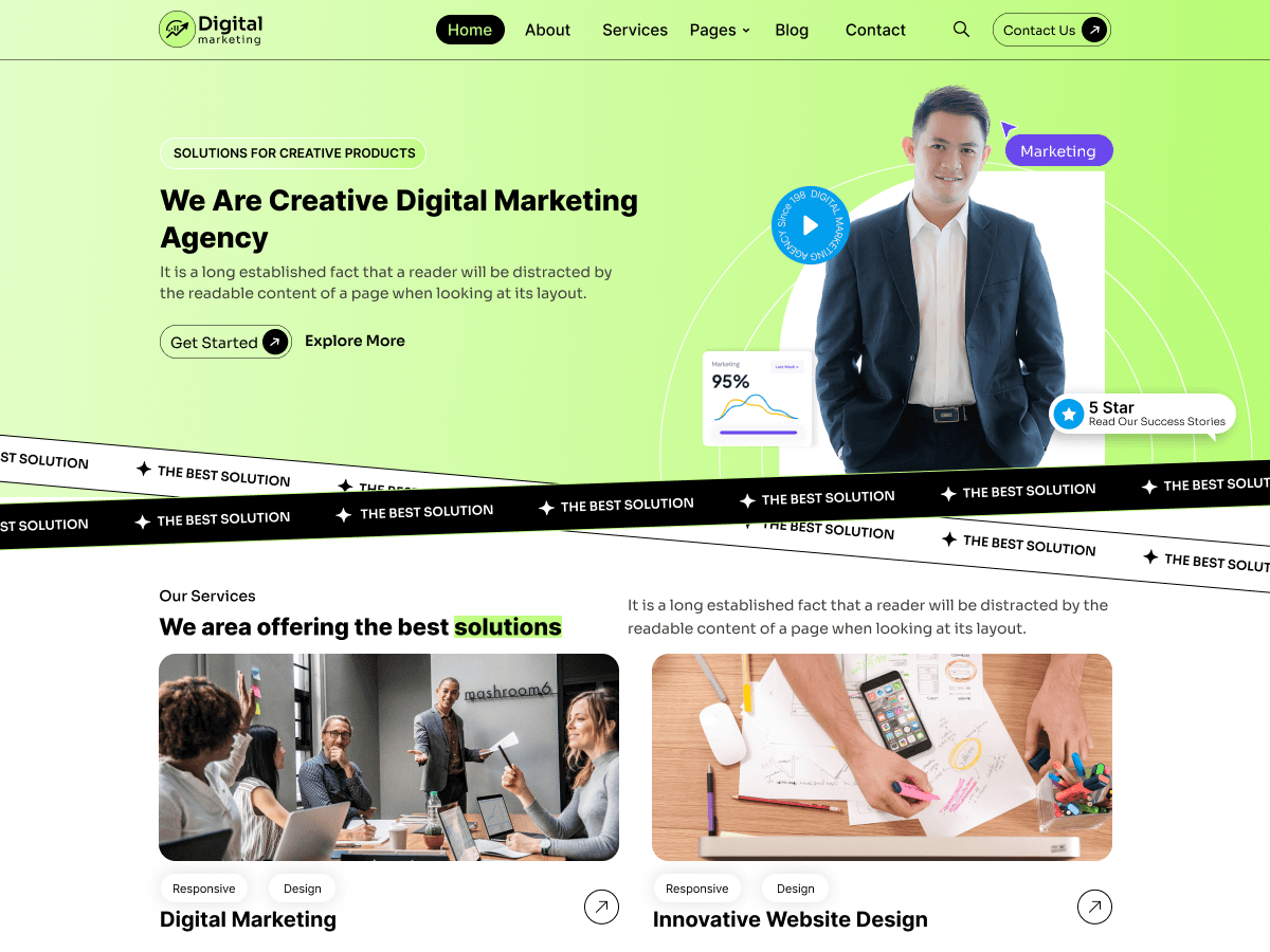 DigitalX Agencies theme screenshot