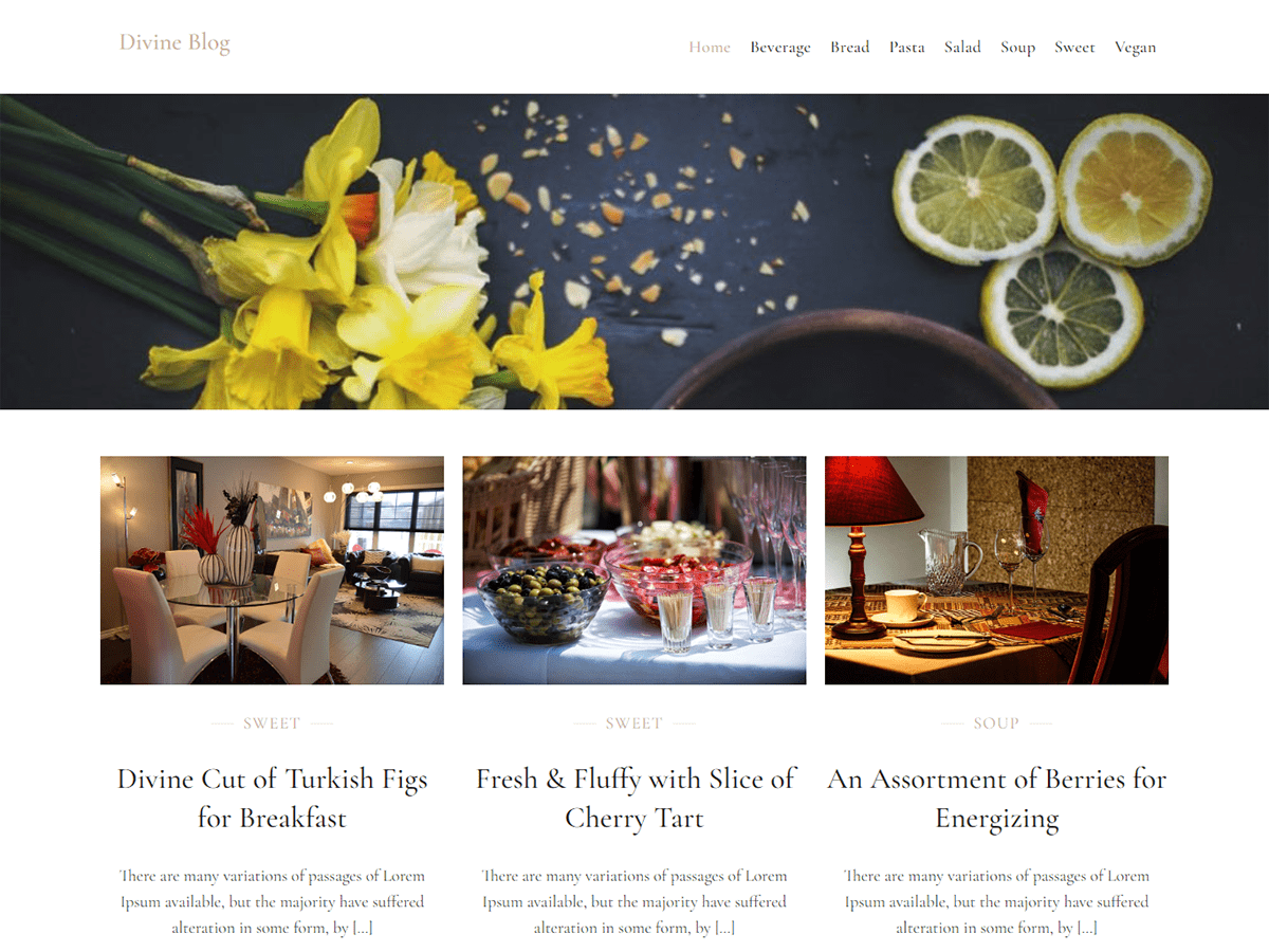 Divine Blog theme screenshot