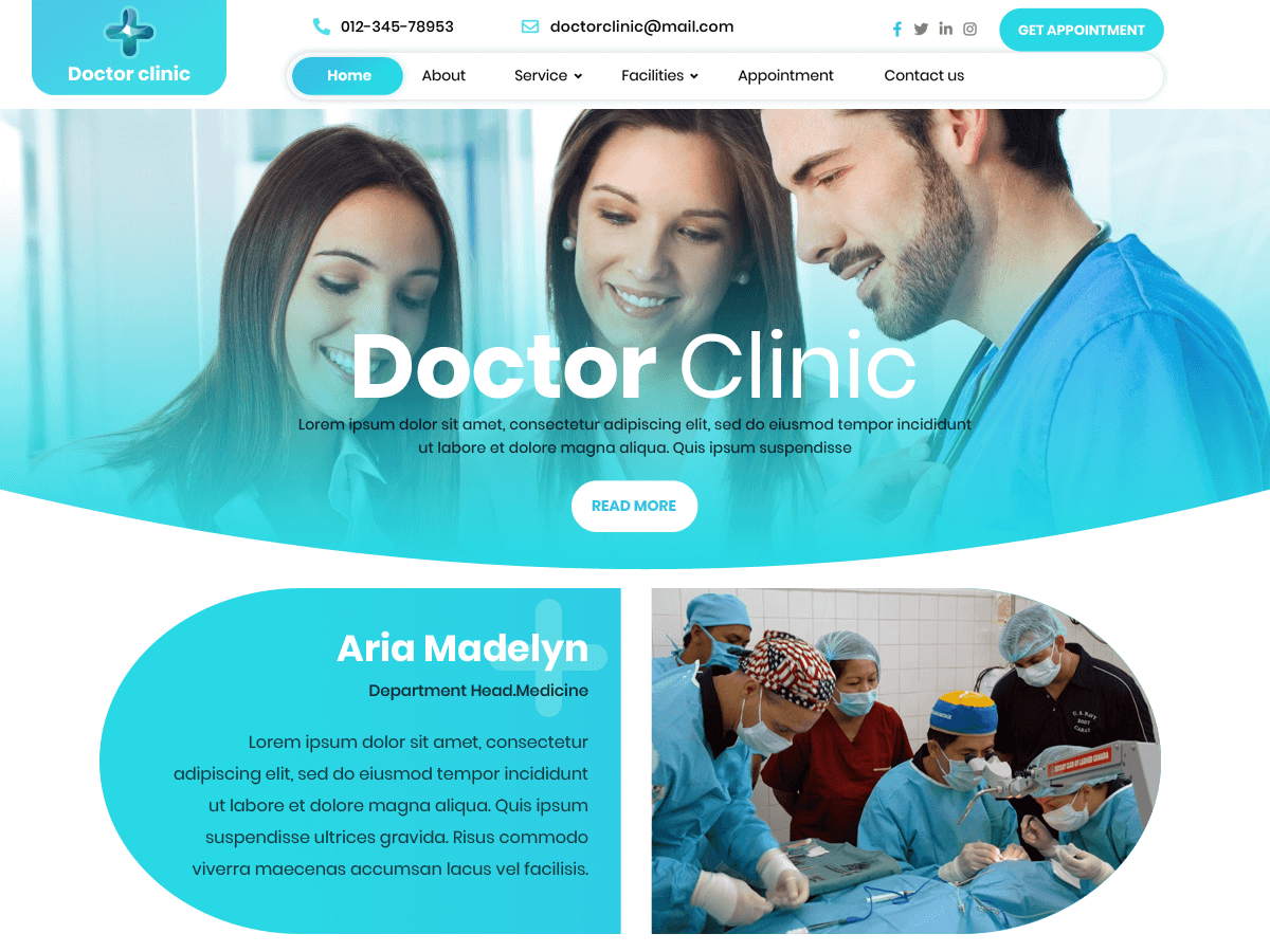 Doctor Clinic theme screenshot
