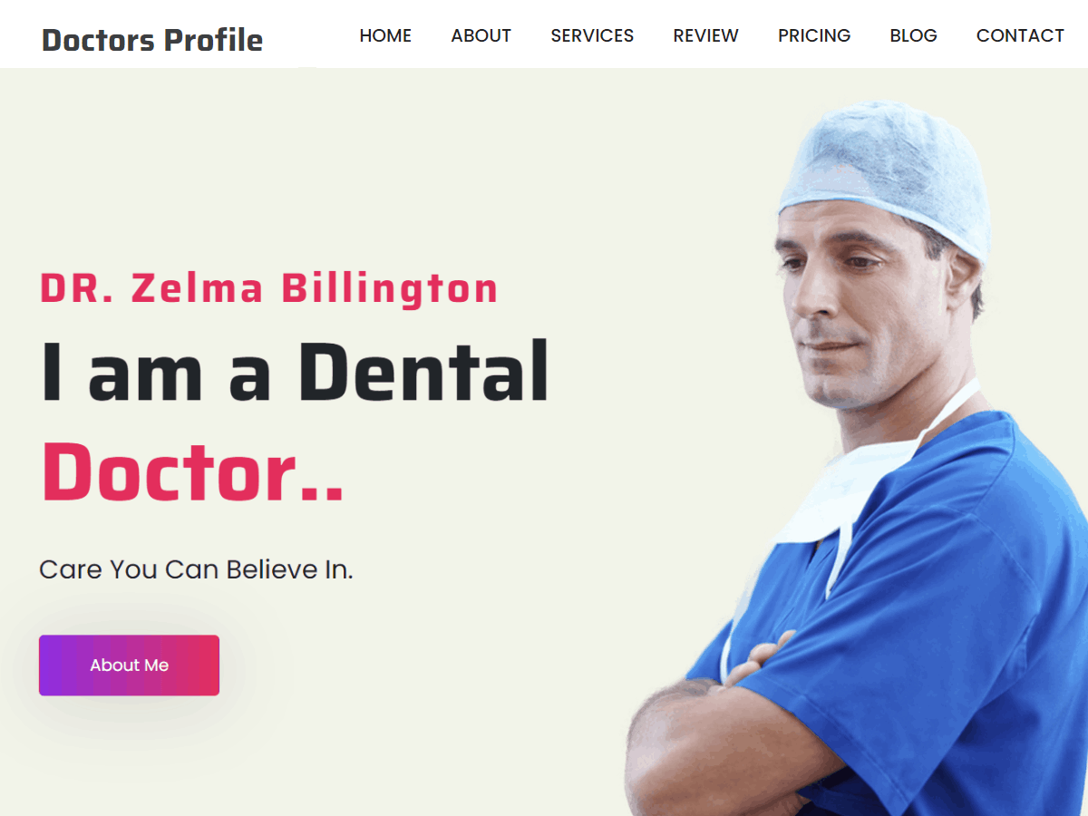 Doctors Profile theme screenshot