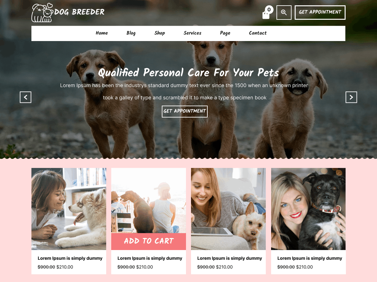 Dog Groomer theme screenshot