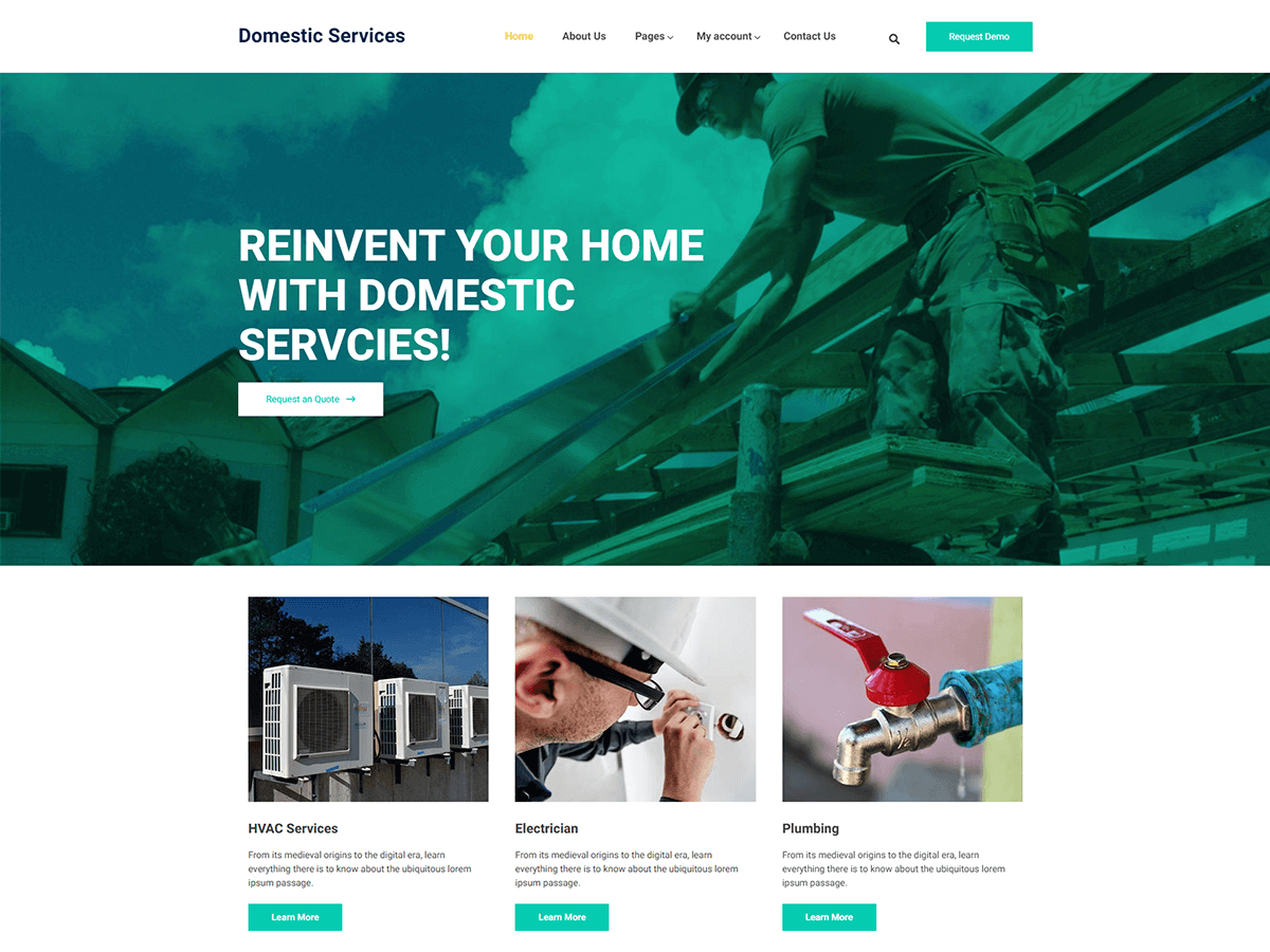 Domestic Services theme screenshot
