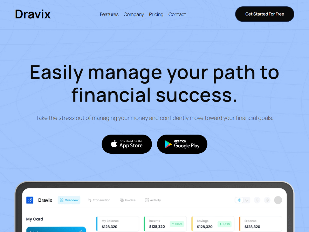 Dravix theme screenshot