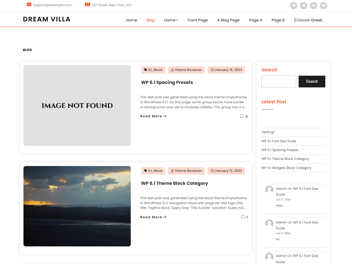 Dream Villa theme screenshot