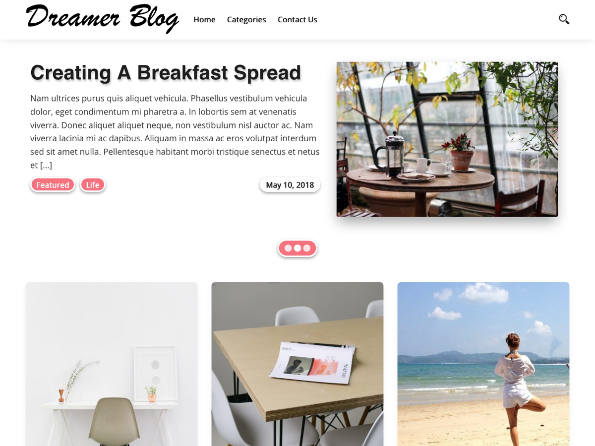 Dreamer Blog theme screenshot