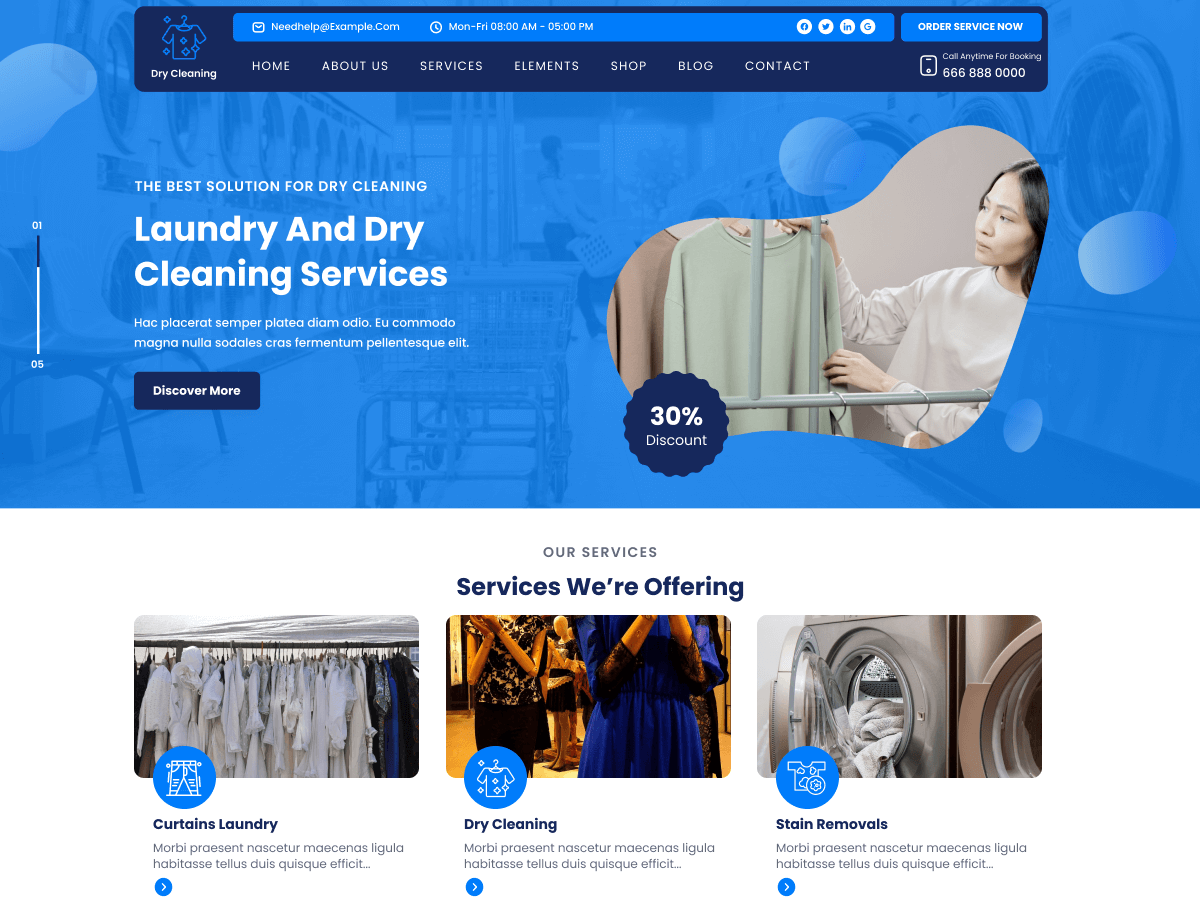 Dry Cleaning Services theme screenshot