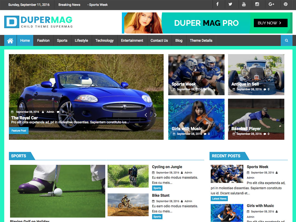 DuperMag theme screenshot