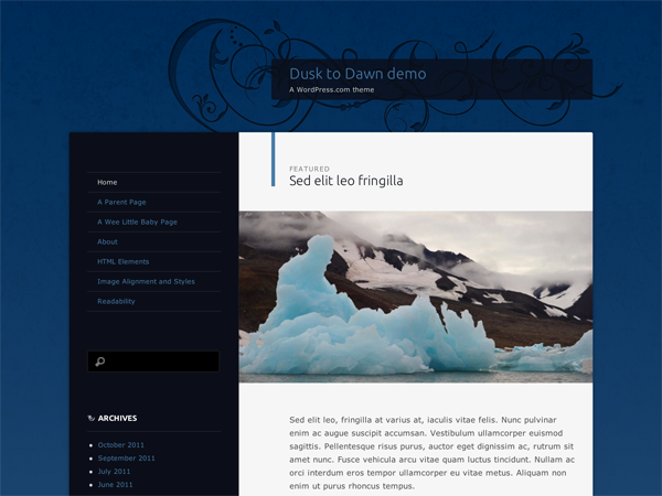 Dusk To Dawn theme screenshot