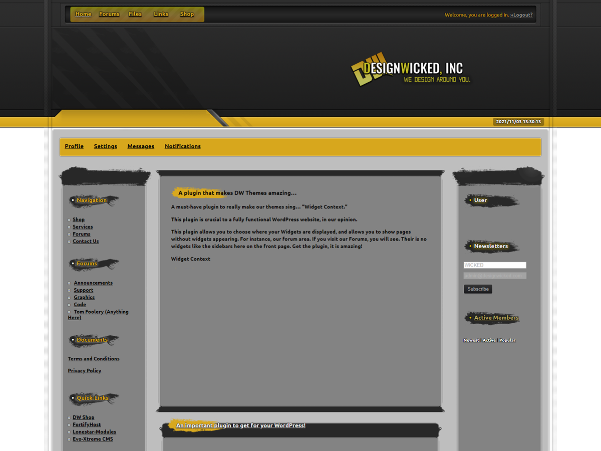 dw-caution theme screenshot