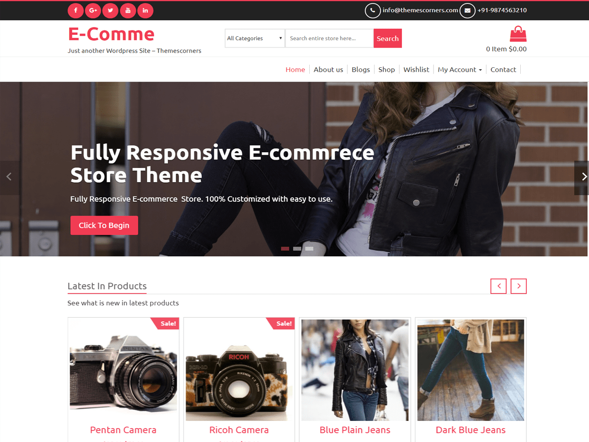 E-Comme theme screenshot
