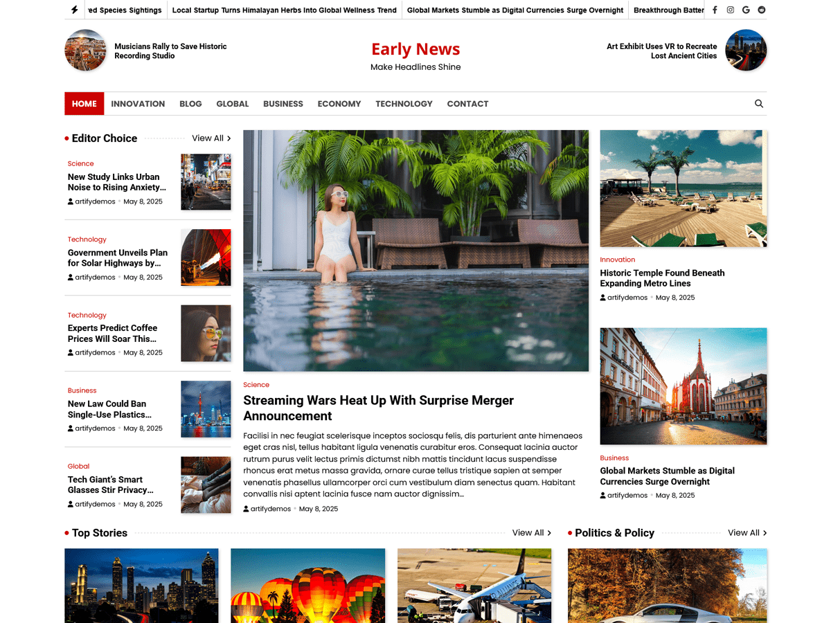 Early News theme screenshot