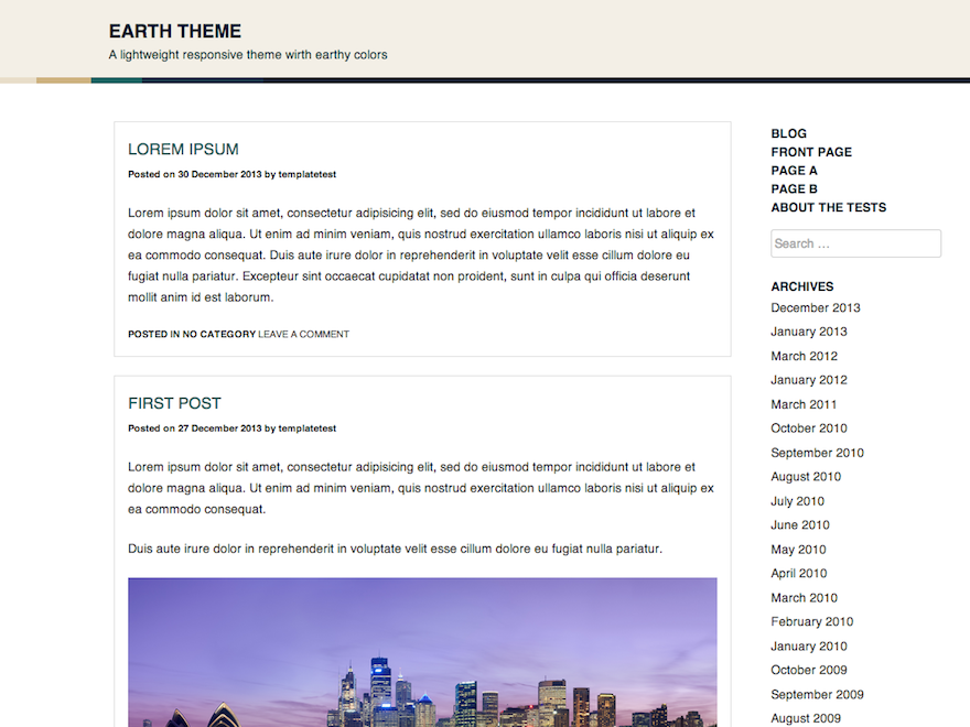 Earth theme screenshot