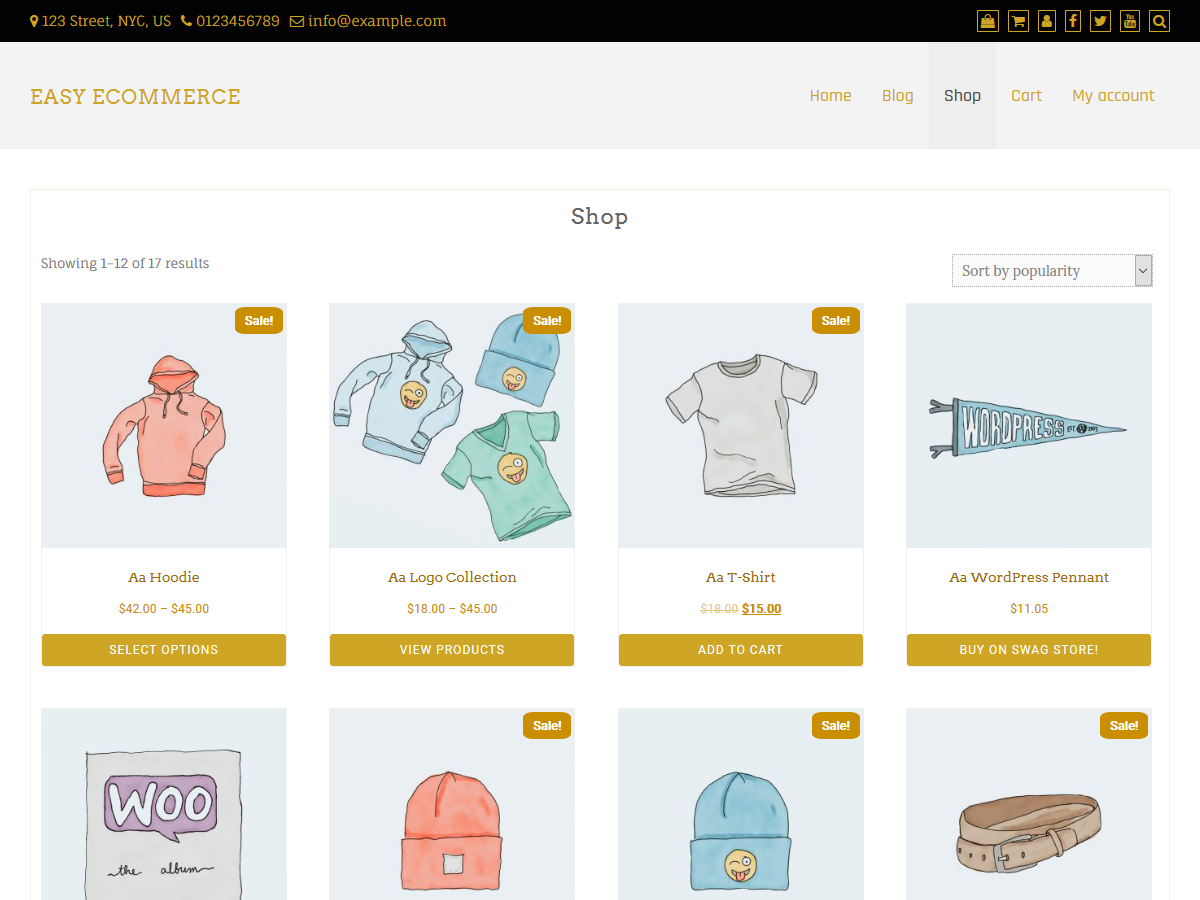Easy eCommerce theme screenshot