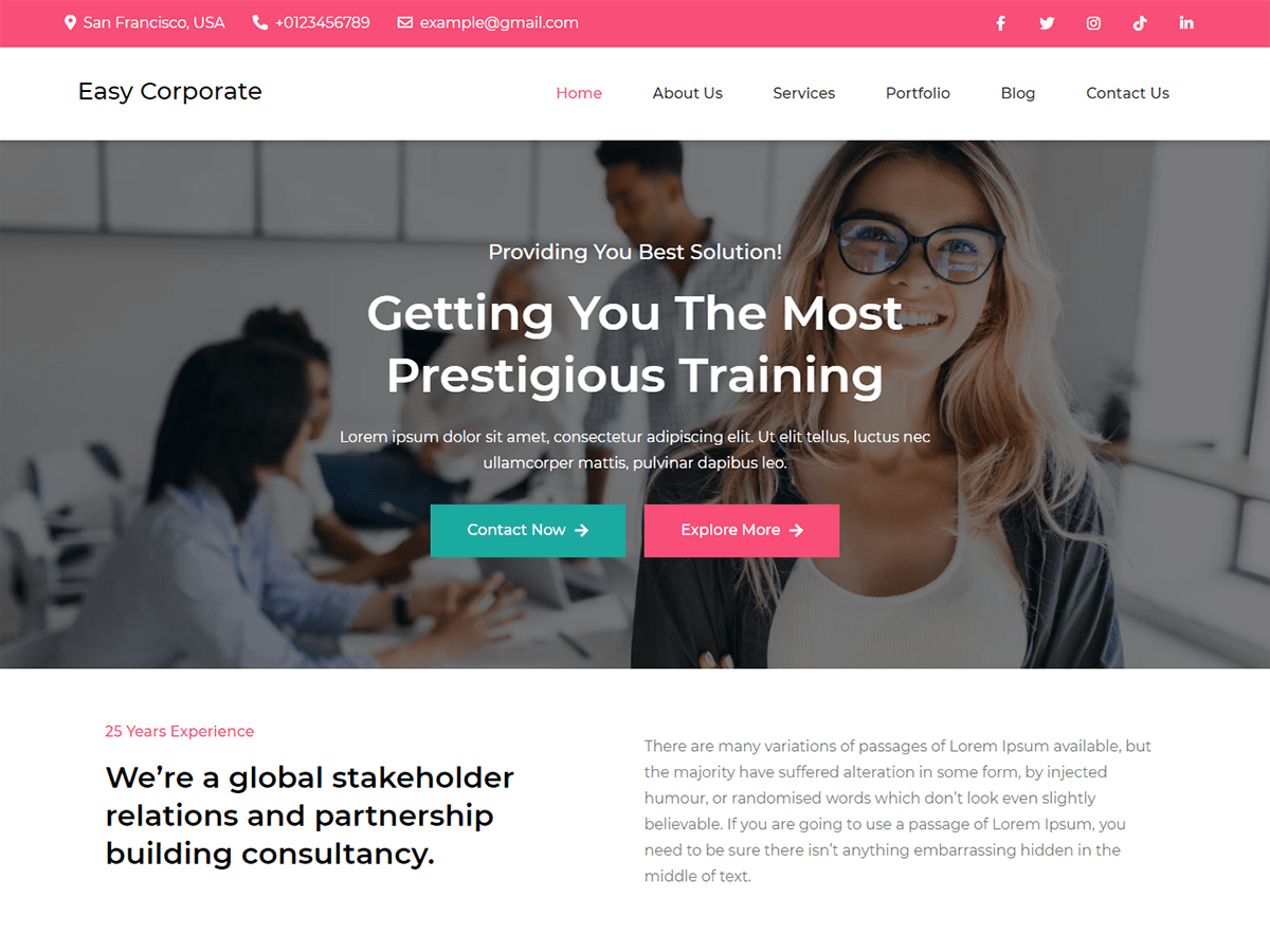 EasyCorporate theme screenshot