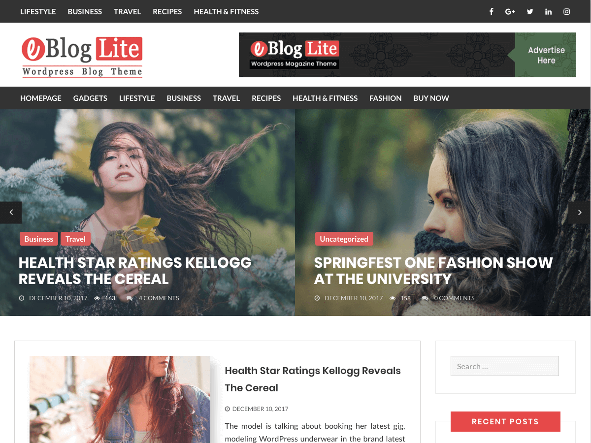 eBlog Lite theme screenshot