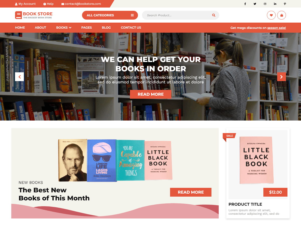 Ebook Store theme screenshot