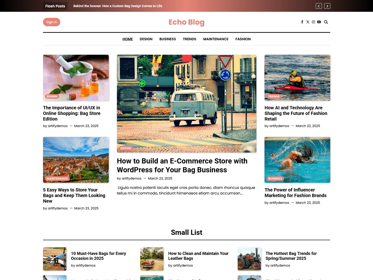 Echo Blog theme screenshot