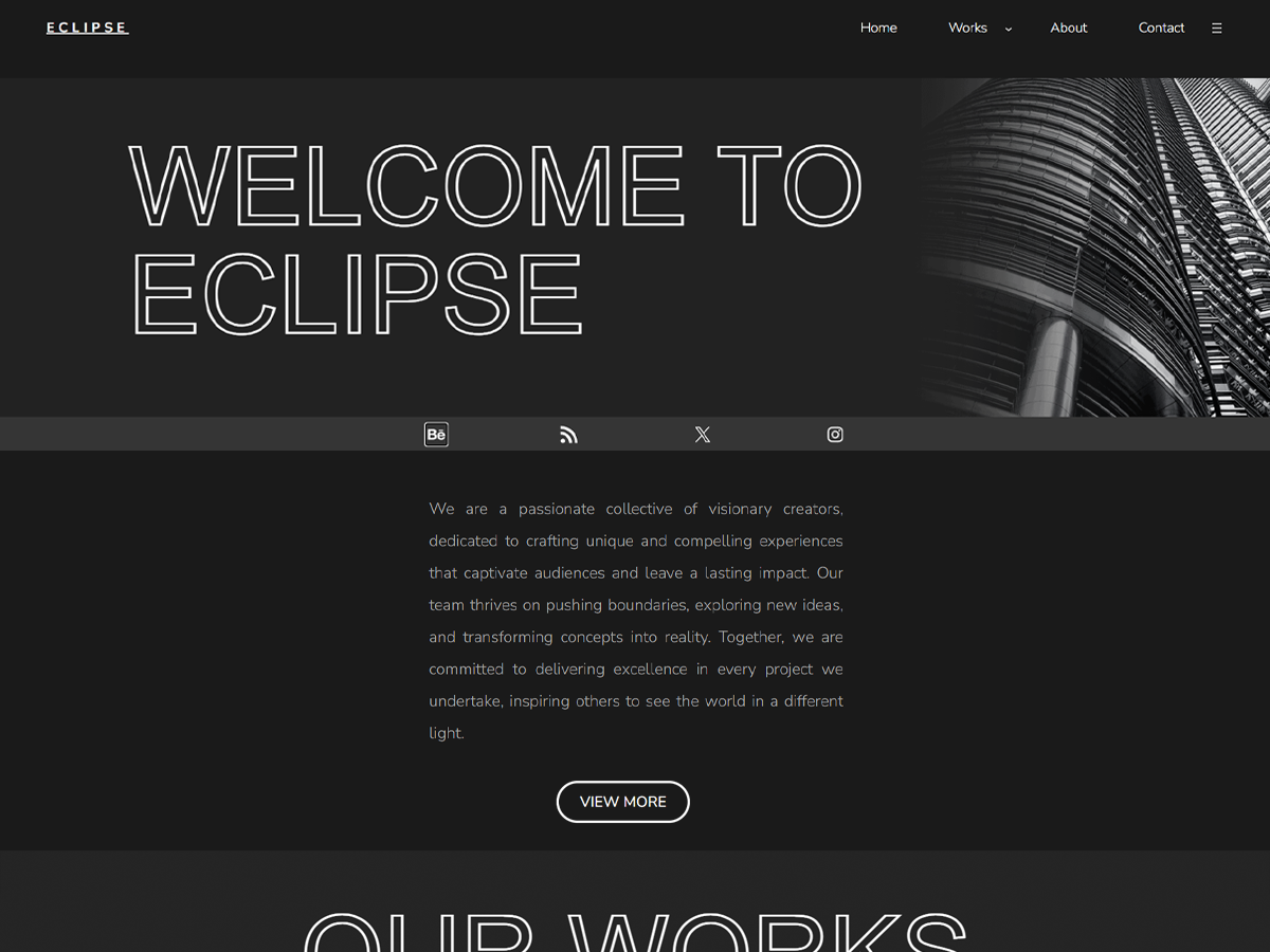 Eclipse Creative Portfolio theme screenshot