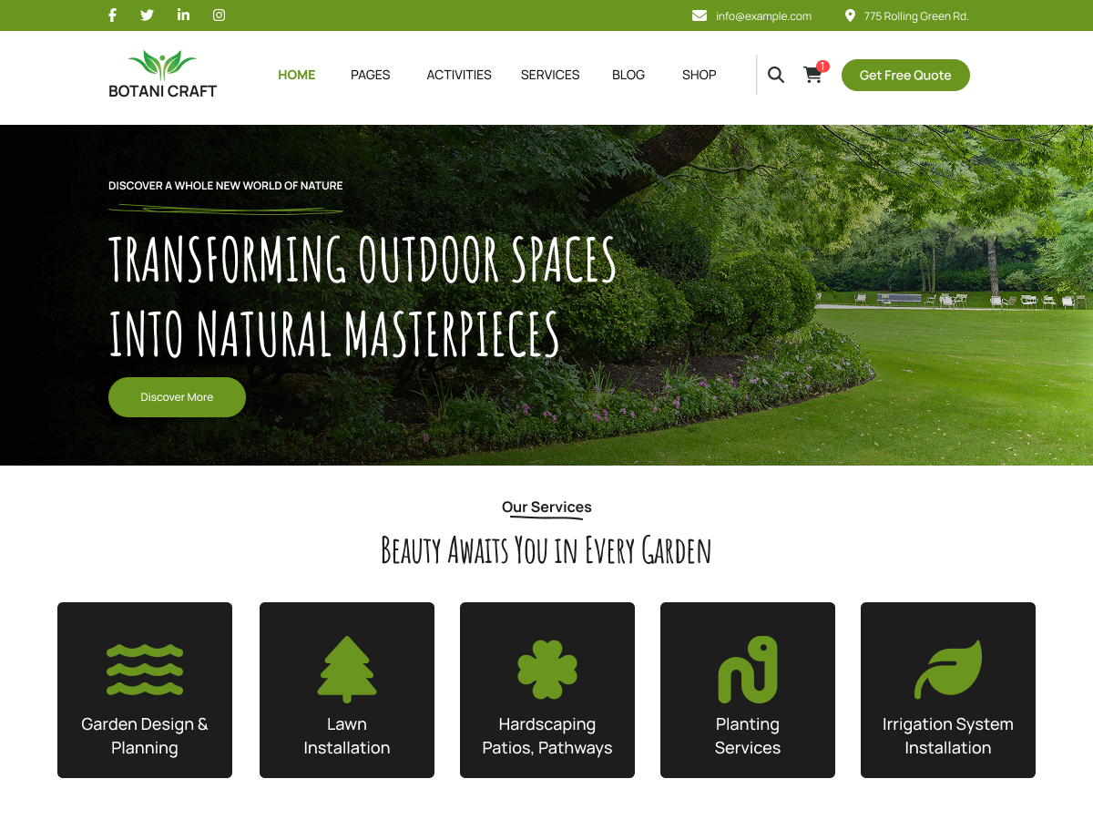 Eco Landscaping theme screenshot