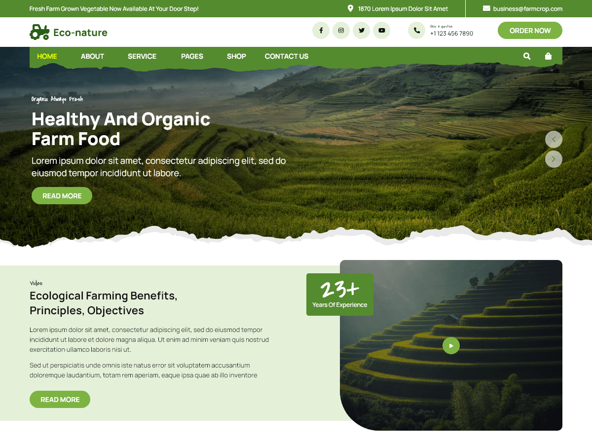 Eco Nature Elementor theme screenshot
