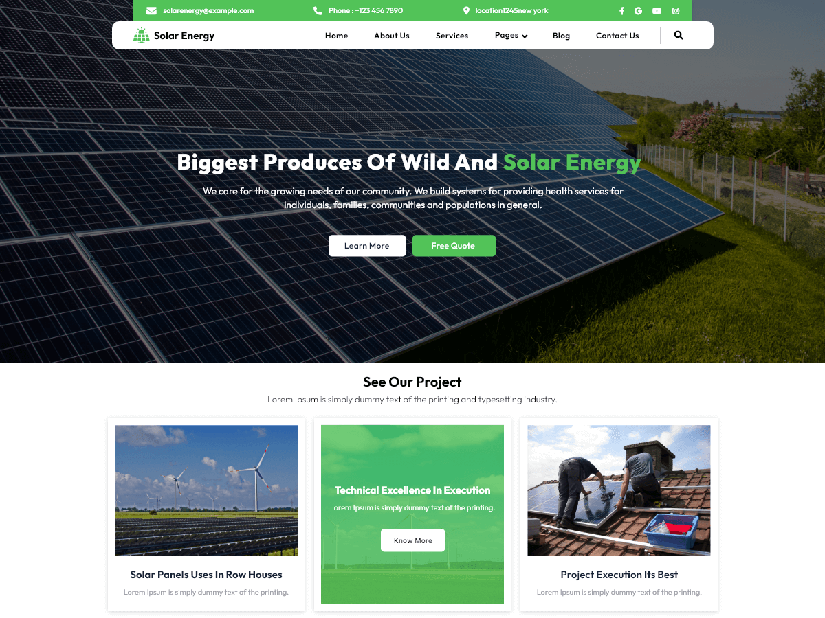 Eco Renewable Energy theme screenshot