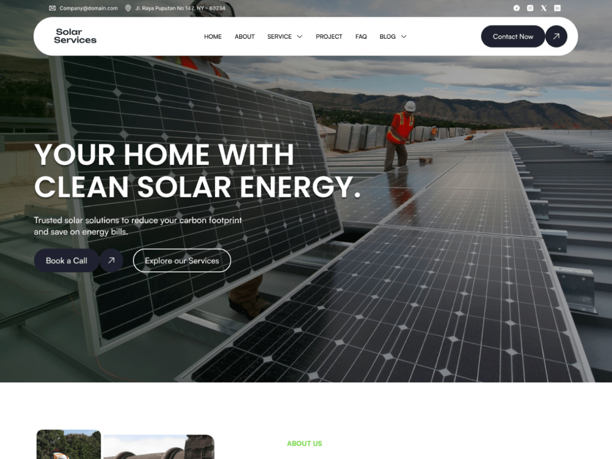 Eco Solar Power theme screenshot