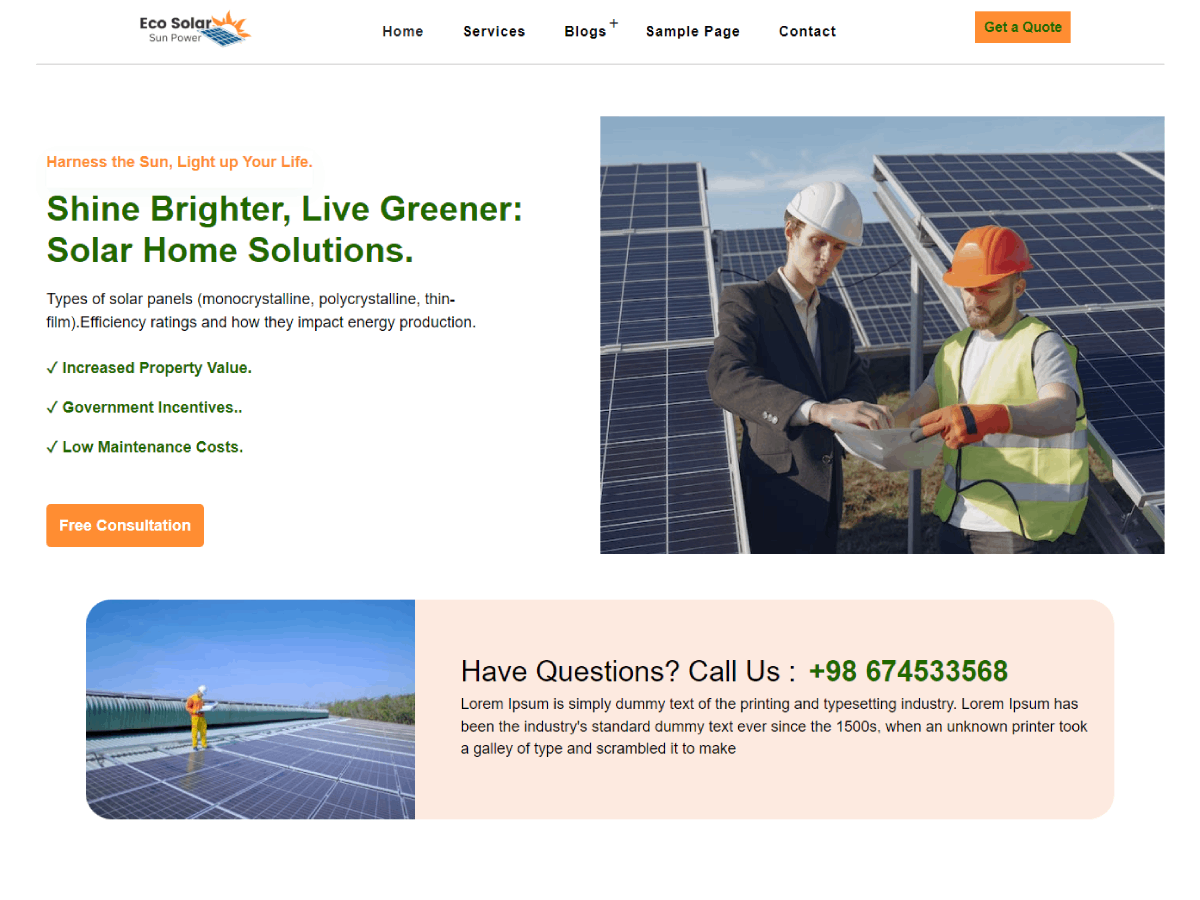 Eco Solar theme screenshot