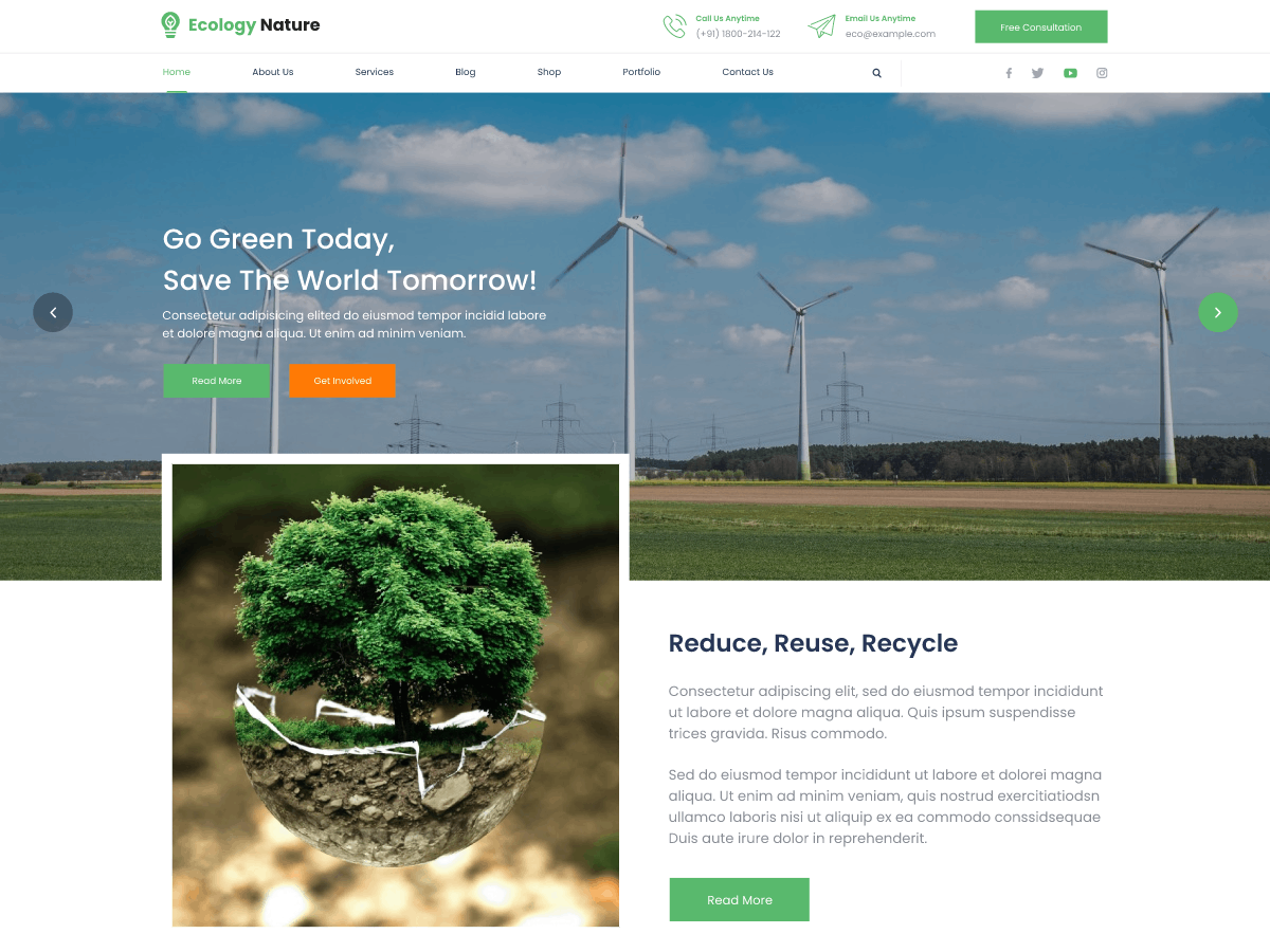 Ecology Nature theme screenshot