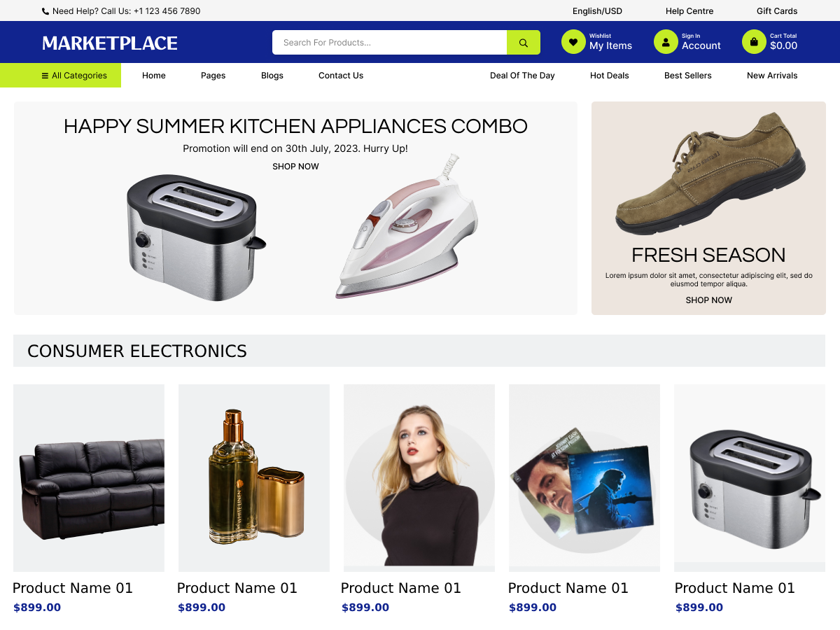 Ecommece Marketplace theme screenshot