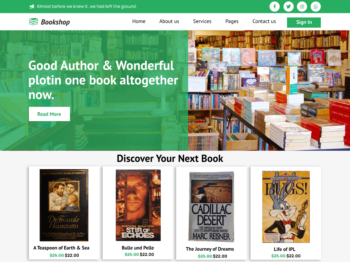 Ecommerce Bookshop theme screenshot