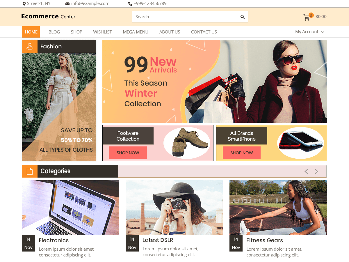 Ecommerce Center theme screenshot