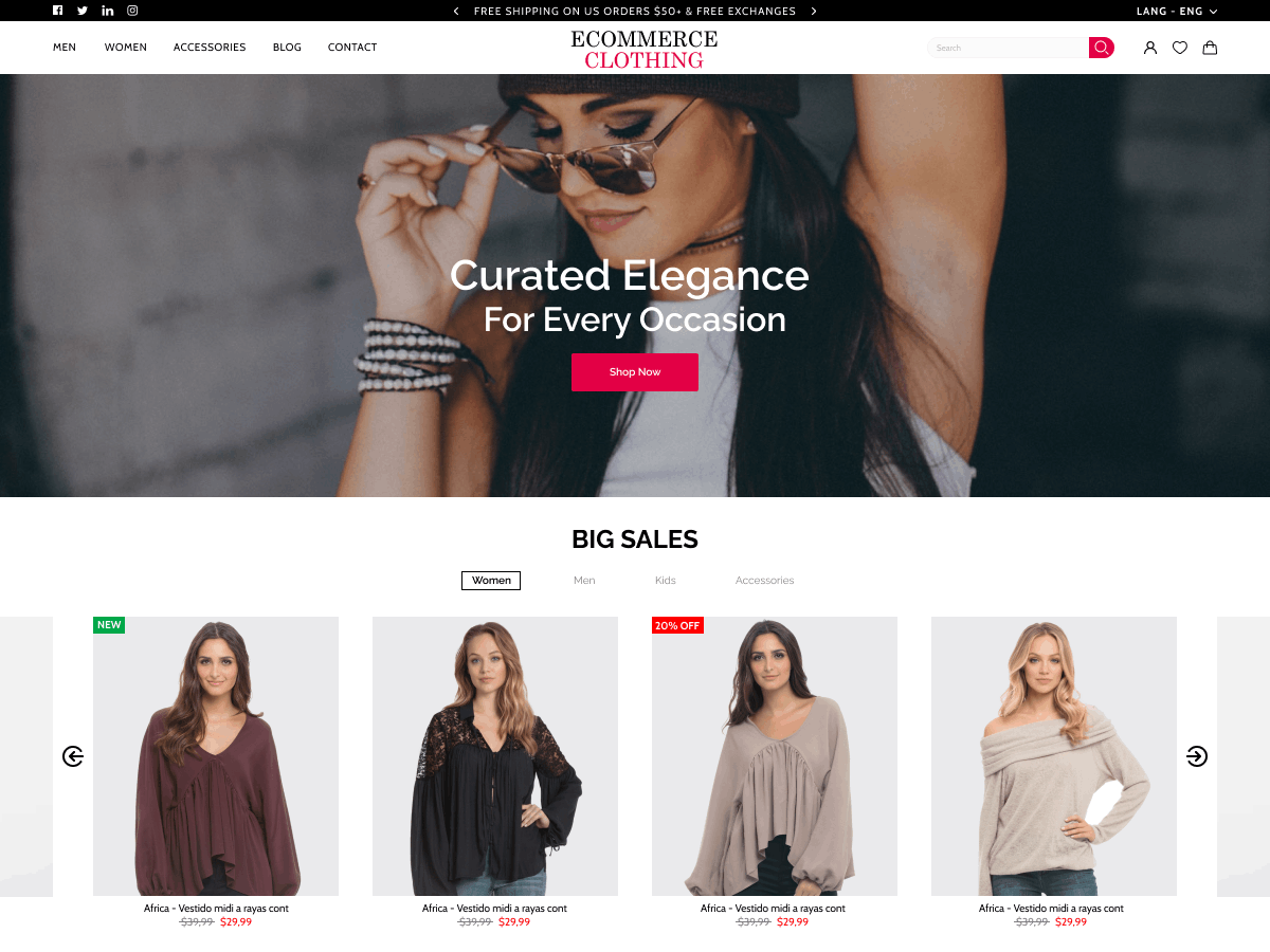 Ecommerce Clothing theme screenshot