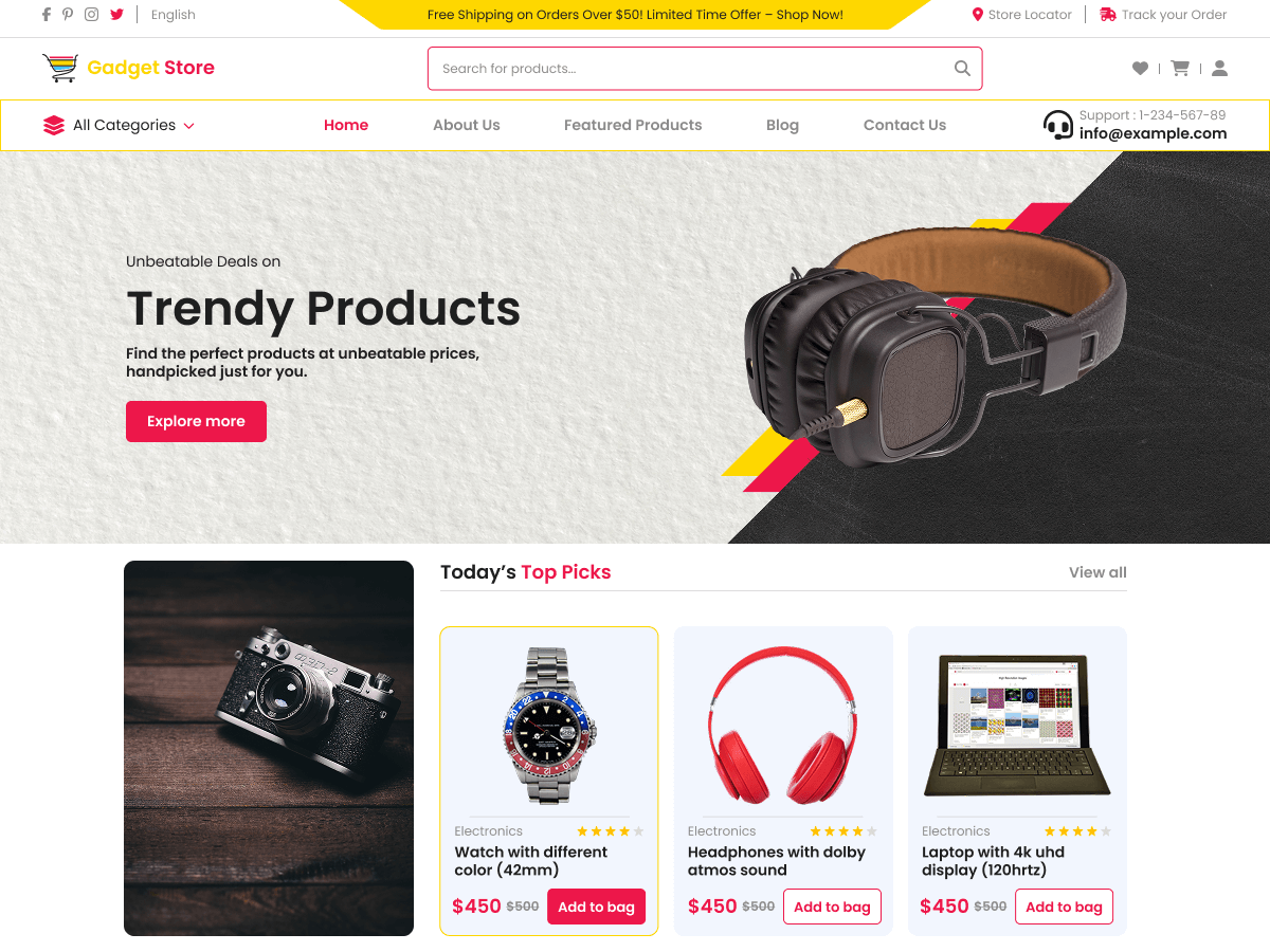 Ecommerce Gadget Store theme screenshot
