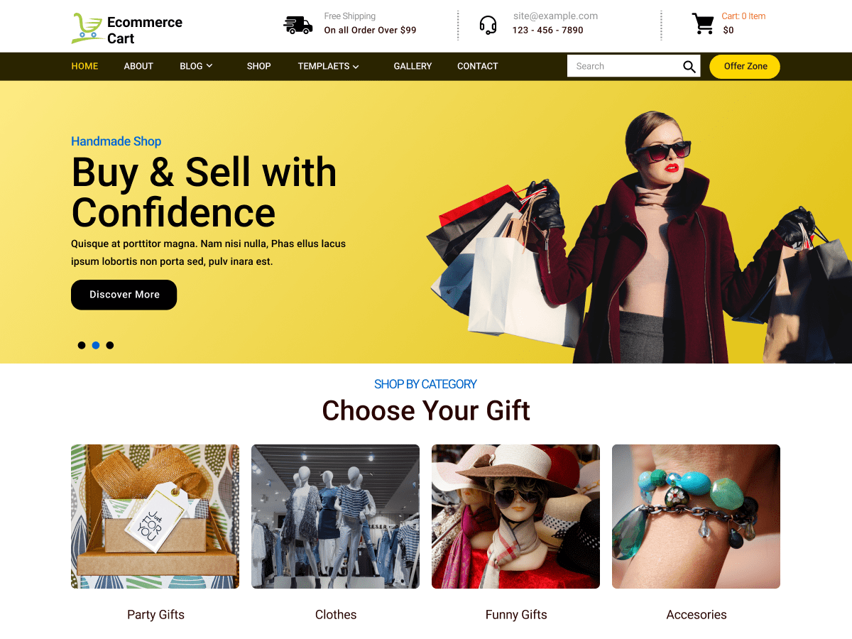 Ecommerce Gift Cart theme screenshot