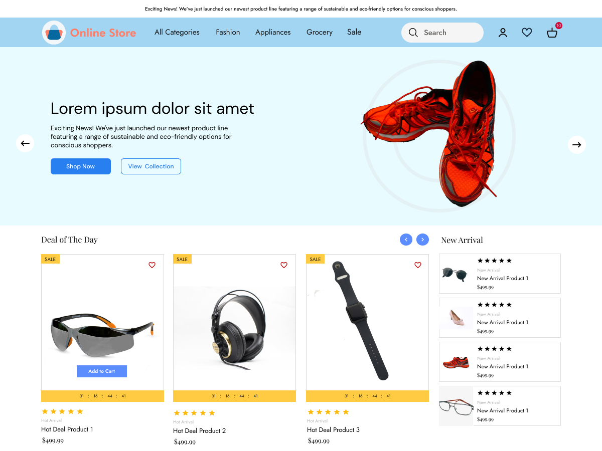 Ecommerce Online Store theme screenshot